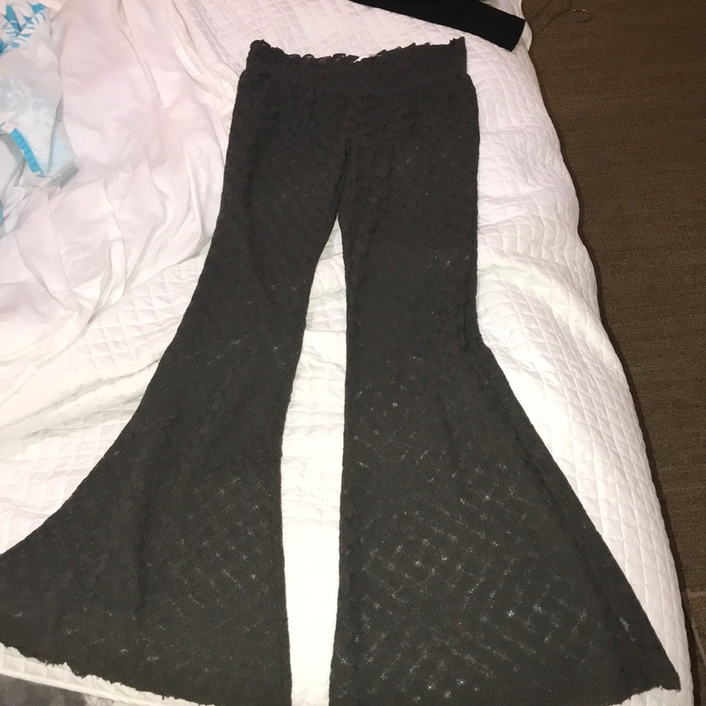Dark green Free People flare pants cover up